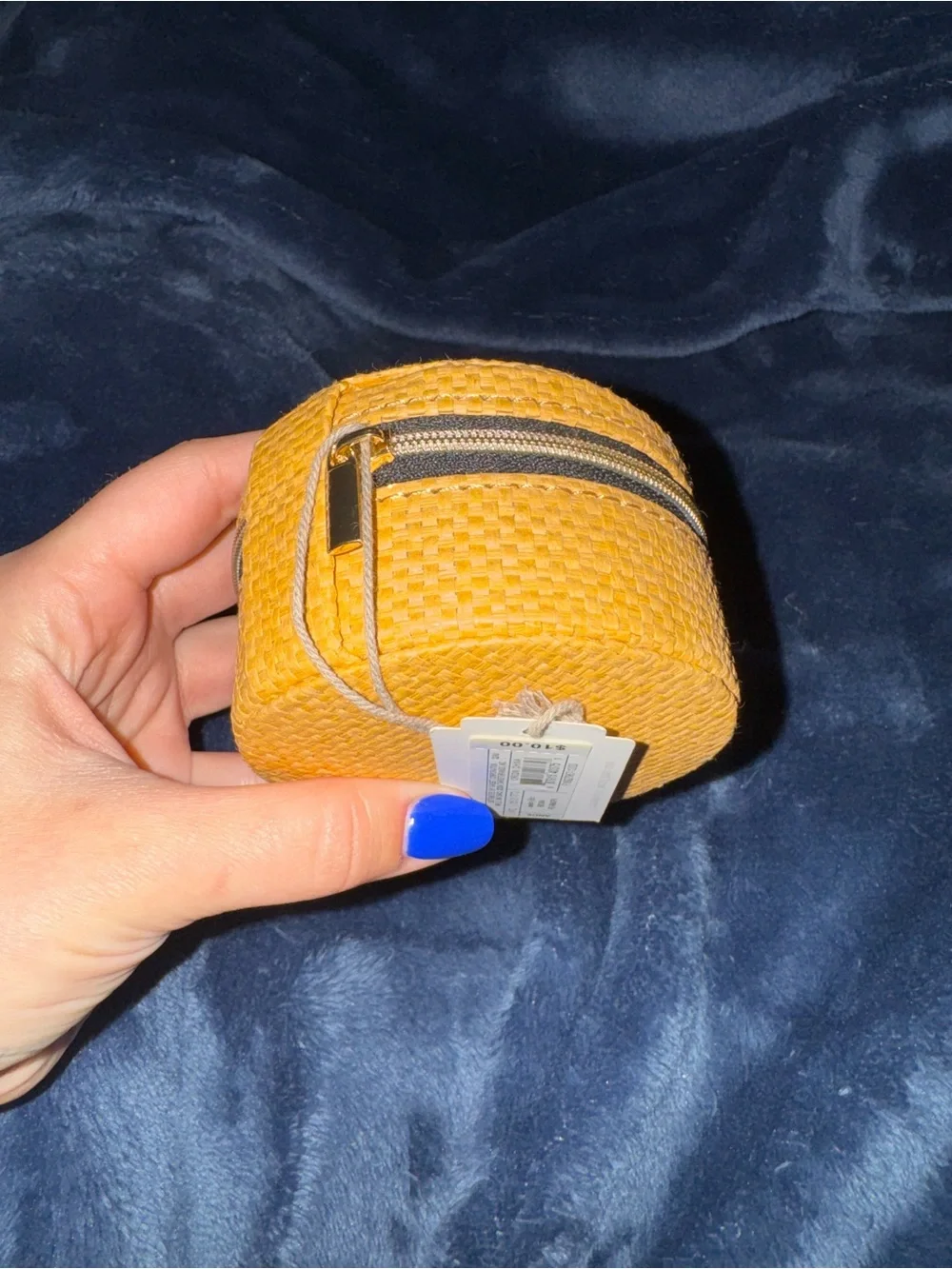 a.new day Round Woven Jewelry Case - Mustard